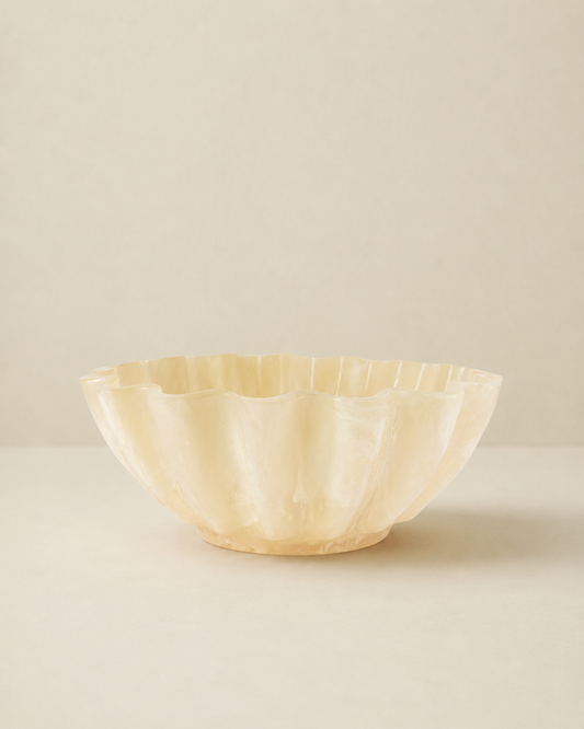 Jeanne Fitz Resin Collection Scalloped Bowl - Cream