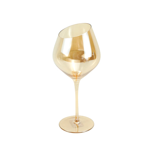 Jeanne Fitz Slant Collection Red Wine Glasses, Set of 2, Gold