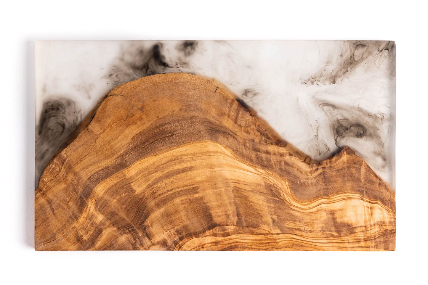 Jeanne Fitz Olive Wood + Resin Serving Board, Grey