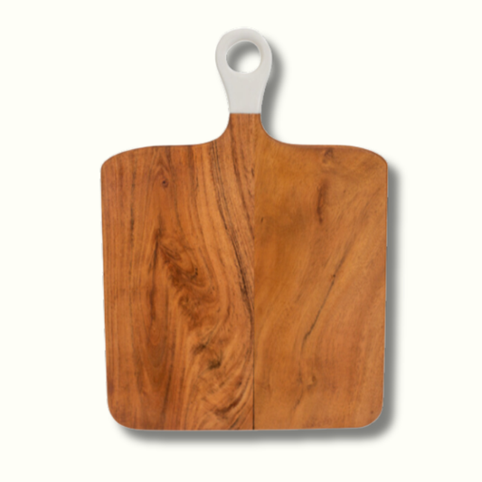 Jeanne Fitz Wood & White Collection Square Charcuterie Board