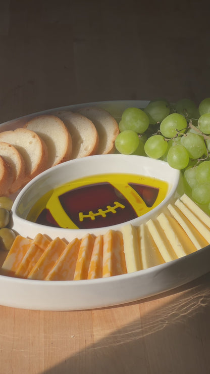 Jeanne Fitz Olive Oil & Balsamic Vinegar Dipping Platter - Football