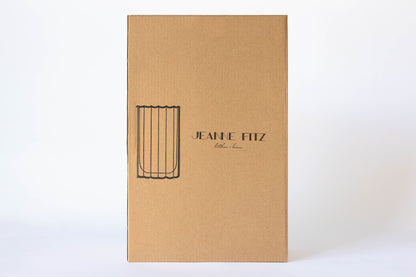 Jeanne Fitz Scalloped Rim Fluted Tall Tumbler Glass, Set of 4, 16oz, Blush