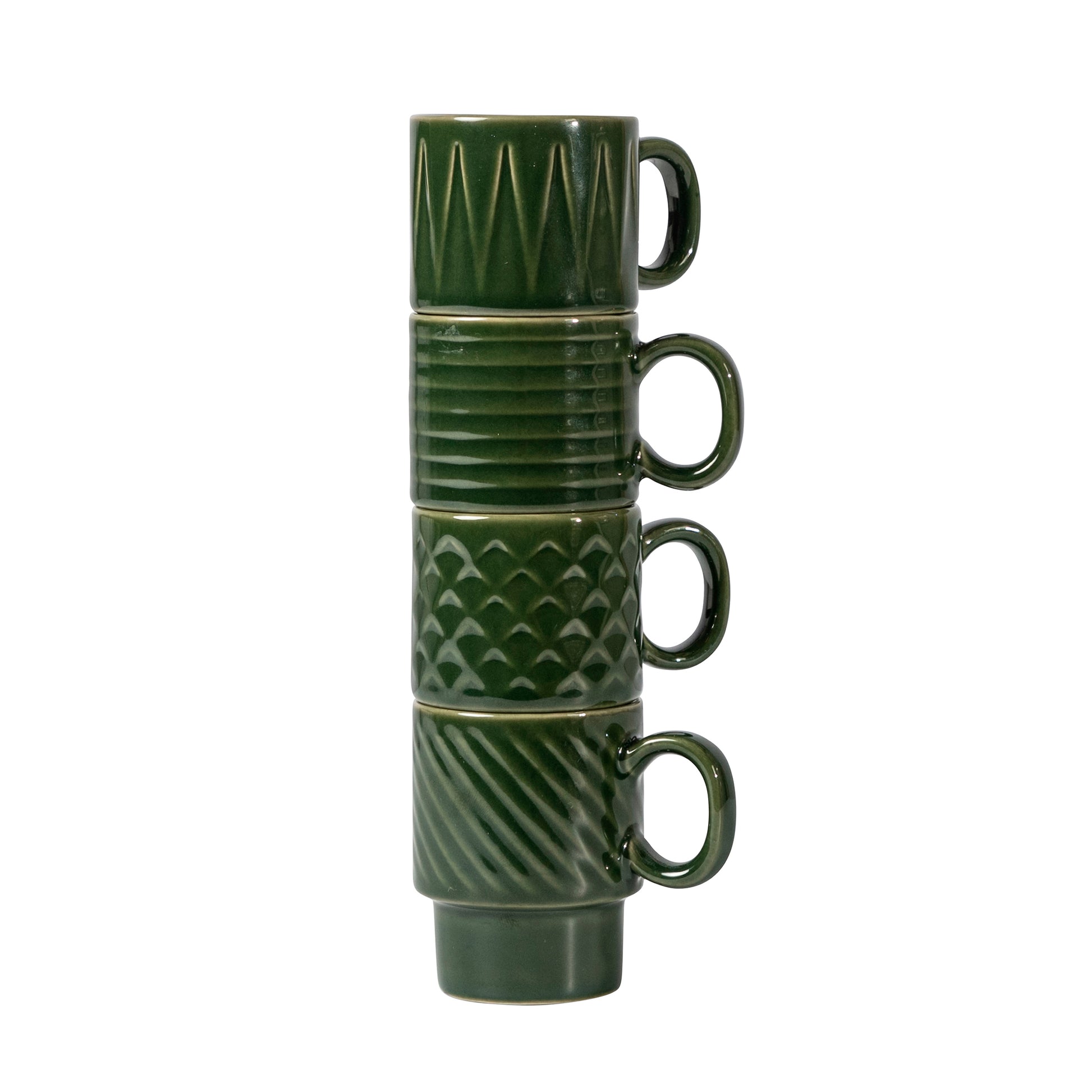 Sagaform Coffee and More Espresso Mug, 3 Ounces, 4-Pcs - Green